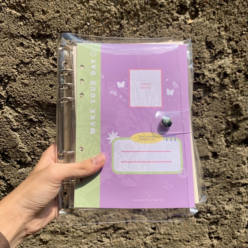 

PAKET BINDER + COVER + REFILL Transparent Clear Binder Aesthetic Korean Bujo / Binder Aestetik Bening / Binder Ring 6 Lubang / Binder Satu Set Loose Leaf Isian Motif Grid Dot Garis Polos Size A5 / Binder Kampus / Binder Sekolah / Jurnal Setahun