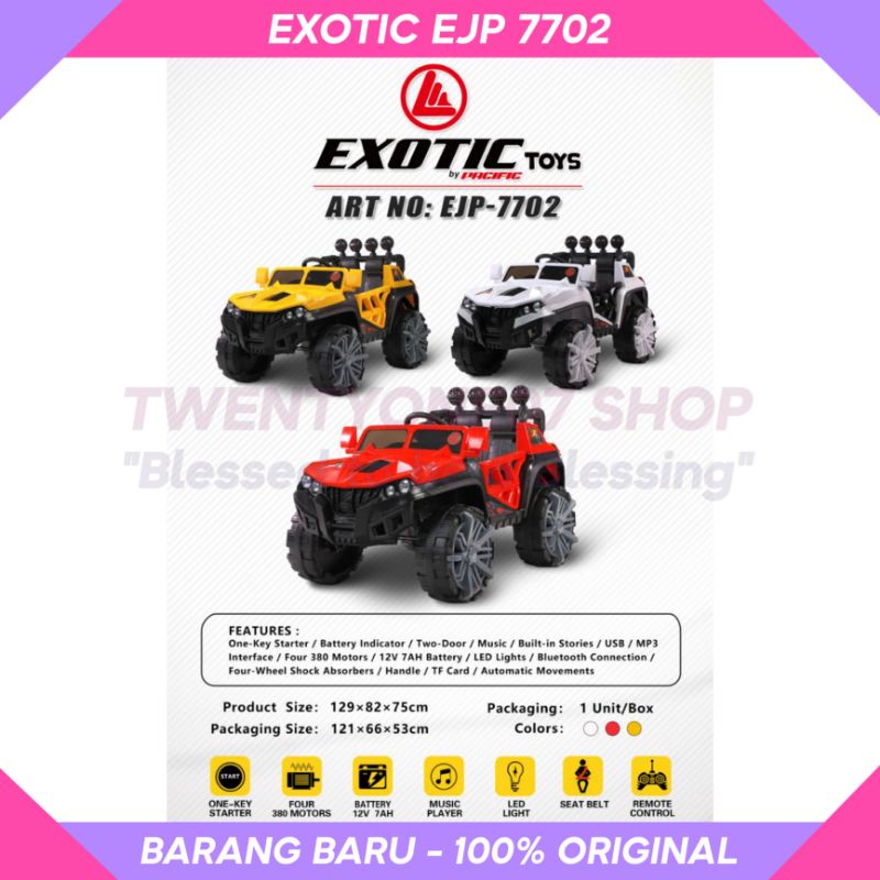 Mainan Mobil Aki Anak Jeep Remote Control Exotic EJP 7702 Four Motor