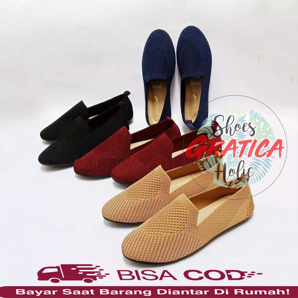 FLAT SHOES WANITA NEW LEXA [Bahan Rajut import]