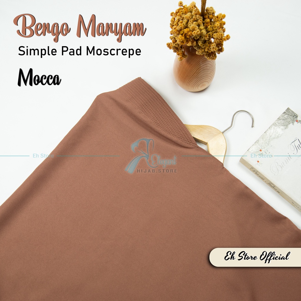Kerudung instan / Jilbab bergo maryam SIMPLE PAD MEDIUM M murah (TANPA TALI)-Mocca