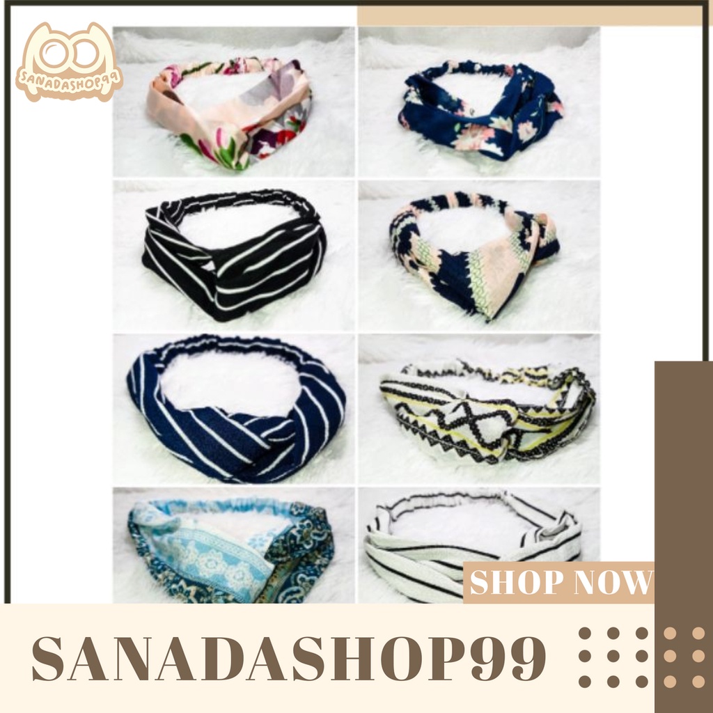 (ACC60) Bando Polos Salur Motif Bando Bandana Simpul Korea / Headband - Bando Bandana Korea Wanita