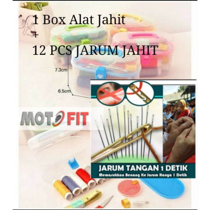 BAROKAH GAMIS FREE SATU SET KOTAK ALAT JAHIT JARUM TANGAN 12 PCS ANTI REPOT PRAKTIS