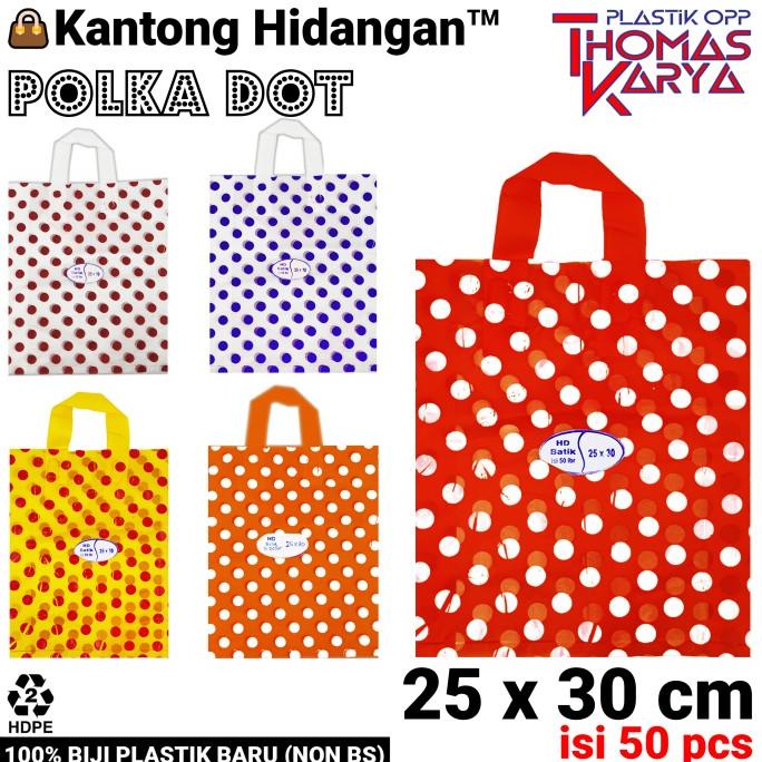 

((((()paling dicari] 25x30 cm KANTONG HIDANGAN (POLKADOT) Tas Plastik Hajatan Soft Handle