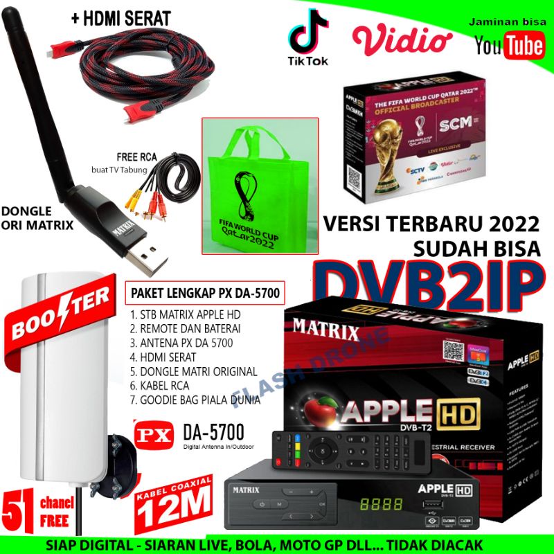 TV DIGITAL DVBT2 SET TOP BOX MATRIX APPLE HD SIAP DIGITAL