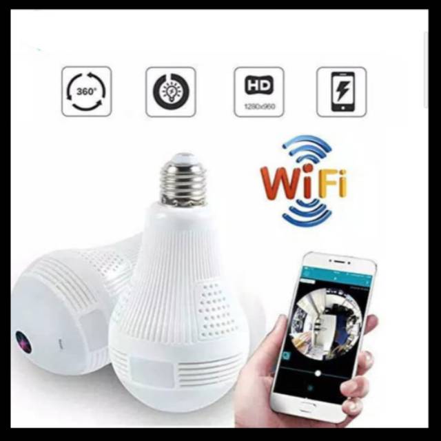IP Kamera CCTV WiFi bohlam camera panoramic 360 bulb lamp  V380 bukan icsee