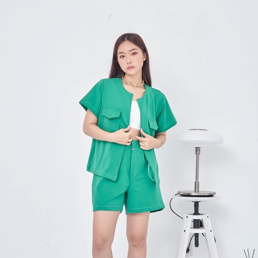 [TAVIA] SKYLAR SET  / SETELAN WANITA / BAJU SET CELANA PENDEK-1