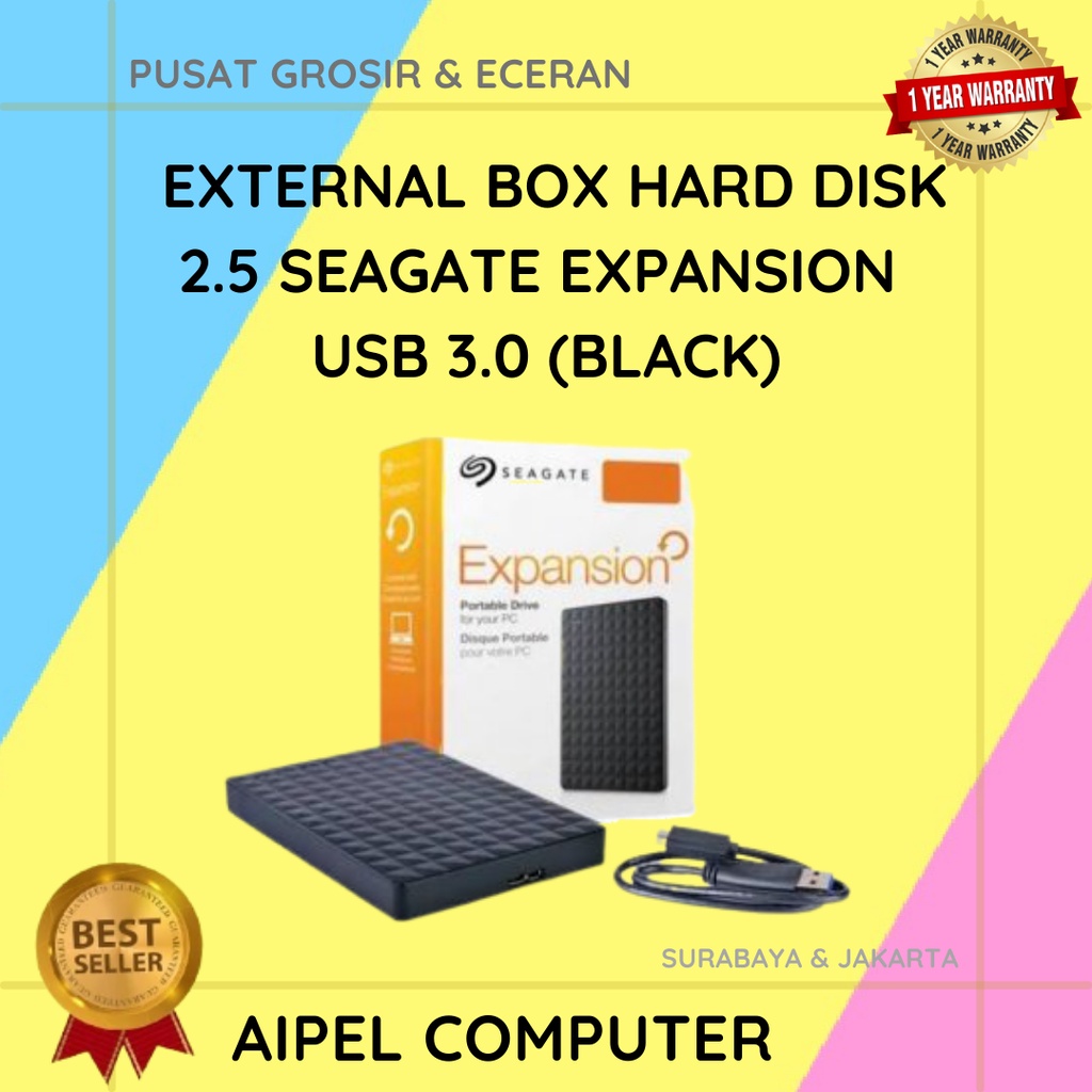 BOXS | EXTERNAL BOX HARD DISK 2.5 SEAGATE EXPANSION USB 3.0 ( BLACK )