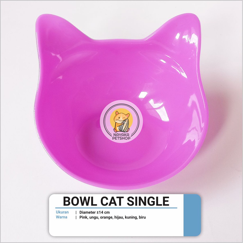 Bowl Cat Single Piring Tempat Wadah Makan Minum Hewan Kucing Kelinci Marmut Guinea Pig Musang