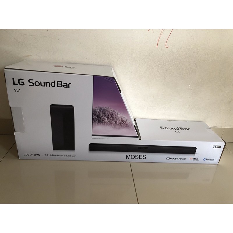 LG Sound Bar SL4 - Speaker Bluetooth 300W dengan Mode Suara Adaptif dan Remote Control