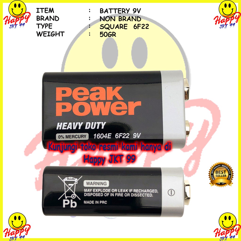 [ HAPPY JKT 99 ] BATERAI BATTERY PETAK KOTAK 9V 9 VOLT