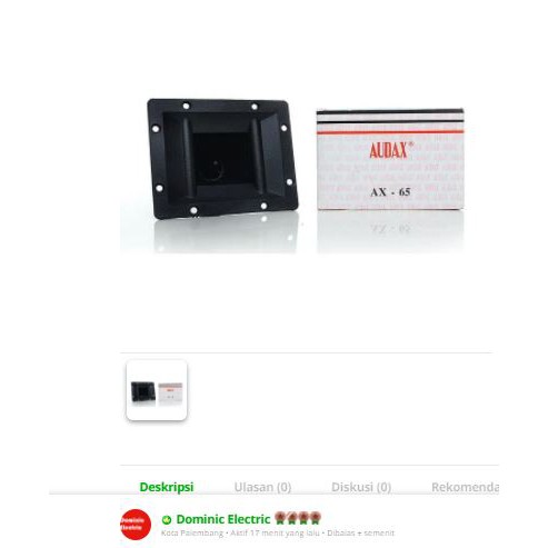 Tweeter Audax AX 65 Hitam / Speaker walet/ suara panggil/ sound