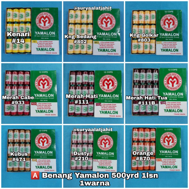 🅰️ Benang Yamalon 500y (1wrn@1lusin) =rp.20.500/12pcs