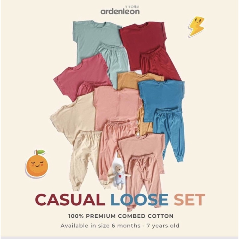ArdenLeon Setelan CASUAL LOOSE SET SMLXL / Arden Leon Setelan Unisex Anak Size Kecil