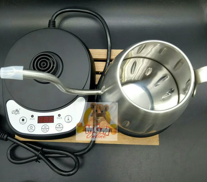 Teko Angsa listrik gagang Kayu 700ml / Electric Coffee Kettle 2348