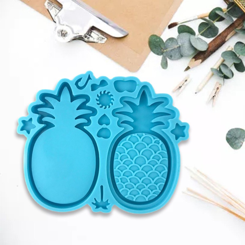 Glitter Quicksand Pineapple Epoxy Resin Mold Handheld Game Shaker Pendant Keychain Silicone Mould DIY Crafts Jewerly Casting Mold Decorations Making Tools