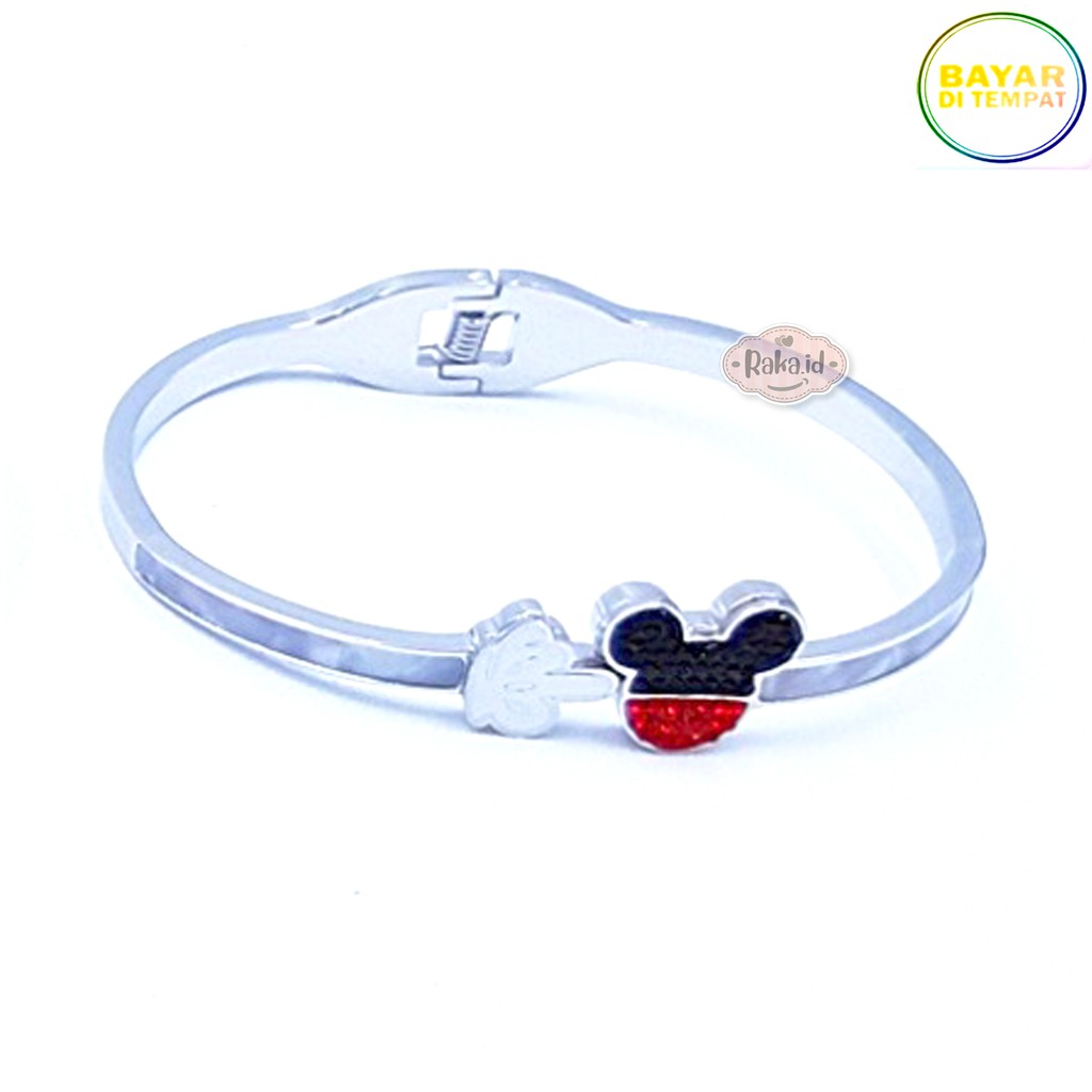 Raka Acc - Gelang Tangan Wanita Bangle MICKEY Tangan TITANIUM Perhiasan Wanita 232