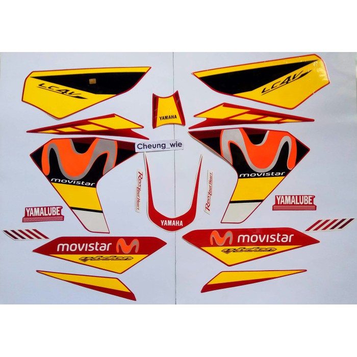 lis body stiker striping yamaha new vixion lightning 2013 / Sinchan NVL livery Movistar Merah Kuning