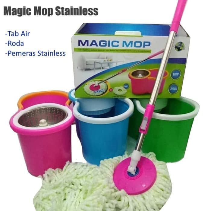 Spin Mop Sinda / Alat Pel Lantai Super Mop Alat Pembersih Lap Pel / Magic Mop / Pel Otomatis