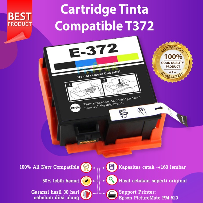 Tinta Epson 372 T372 C13T372090 Cartridge Compatible Printer PictureMate PM-520