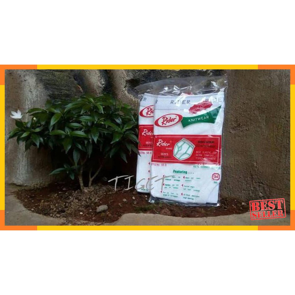 Termurah celana dalam sempak kolor pria cowo rider warna putih ukuran 38 40 42 - Putih- 32