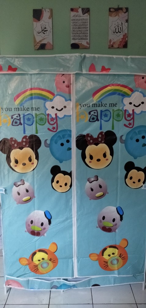 Shenar,lemari Baju Plastik Pakaian Anak Bayi/lemari Kain Portable-105 Ciss (buka Samping) Karakter