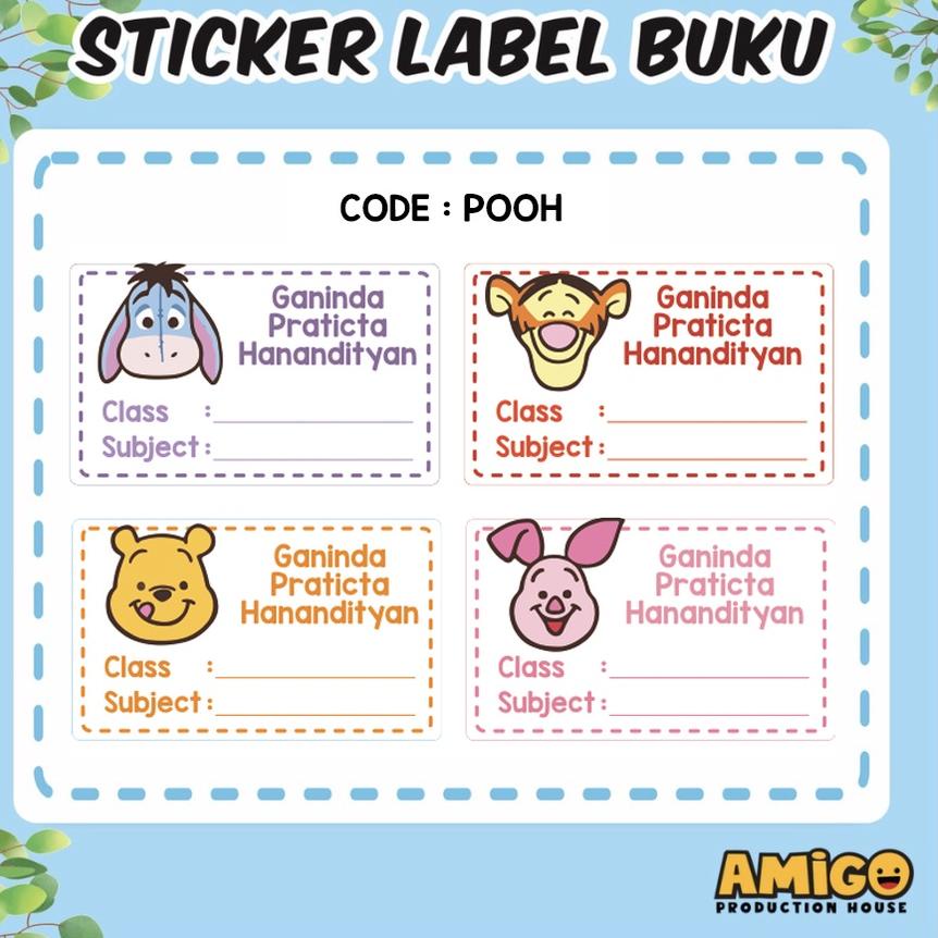 

(N3B7).. stiker buku stiker nama lucu stiker label buku waterproof stiker buku pelajaran stiker anak //Siap@order