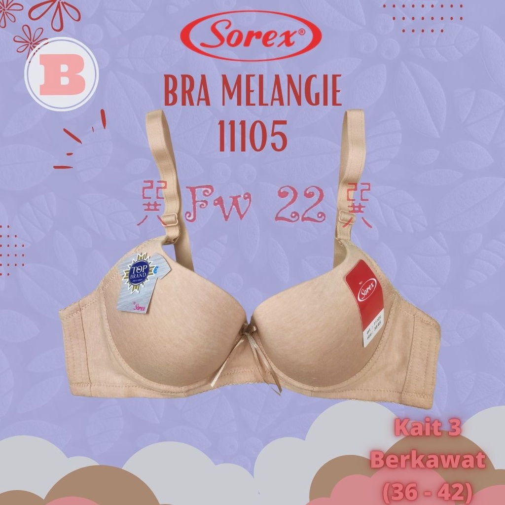 Bra Wanita Sorex 11105 Bra Full Cup dengan Kawat dan Busa Tipis Edisi Melangie