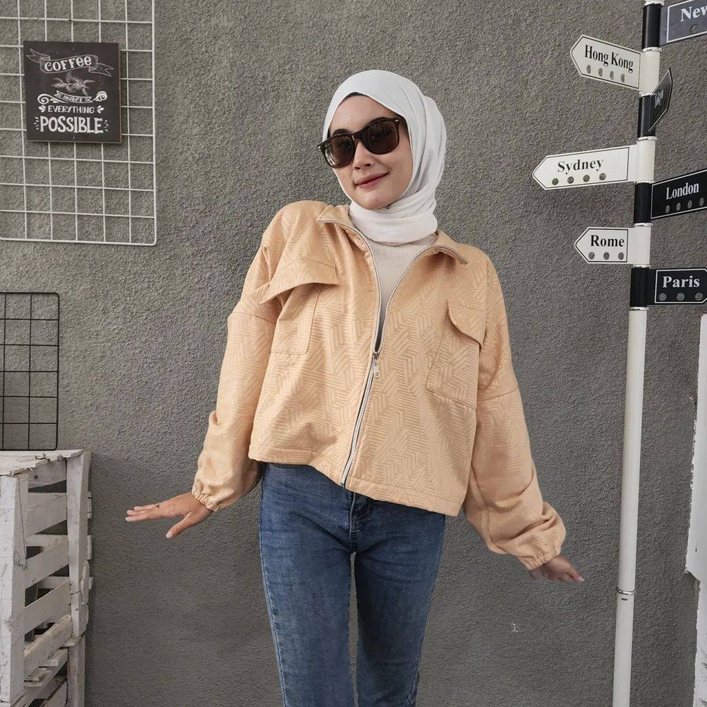 HARUKA ETNIK EMBOSS Sweater Jacket Cardigan Model Outer Fashion Terkini mMotif Timbul OOTD Keren Ala Korean