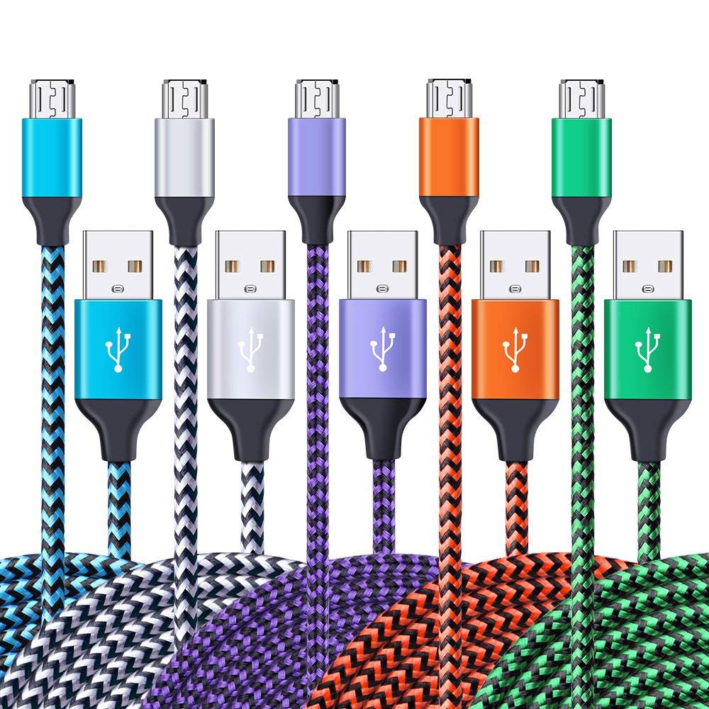 COD/1m 2m 3m Micro USB Cable Nylon Braided Fast Charger Data Cable For Android Samsung Xiaomi Huawei