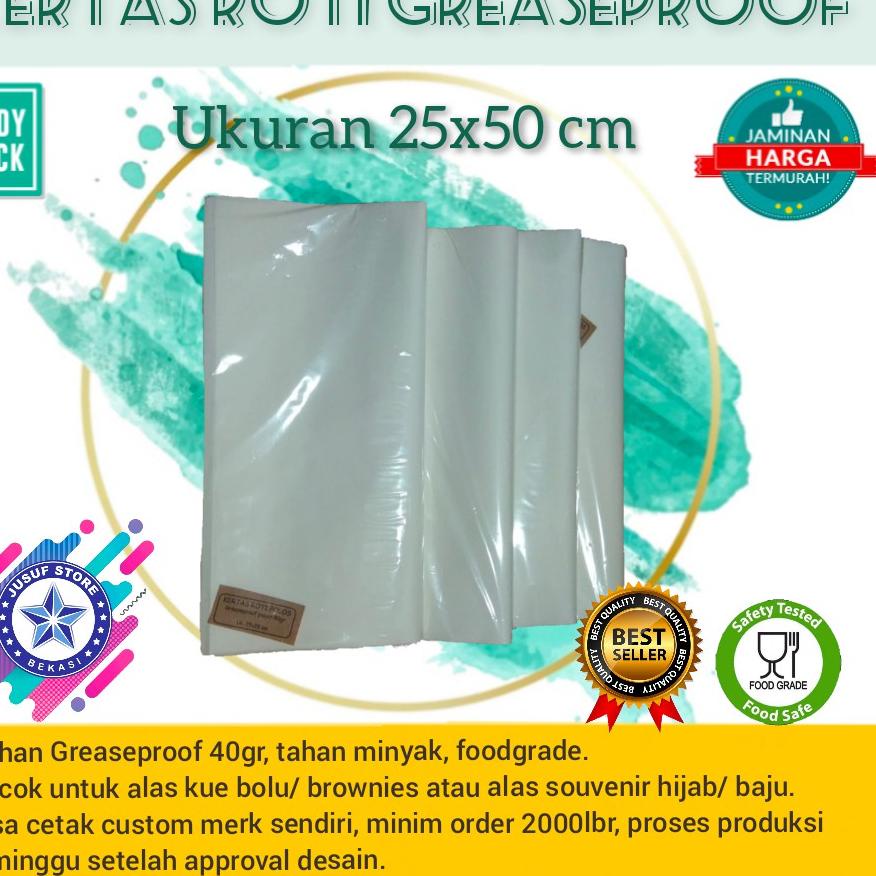

dq❂Model Baru✮➺ Kertas Roti Greaseproof Paper/ Kertas Burger/ Roti John uk.25x50 Y77