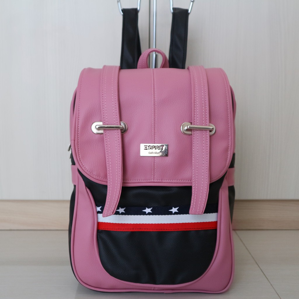 BARU Tas Ransel Espirit Coklat Muda Backpack Wanita Fashionable Modis Remaja Dewasa Gaul