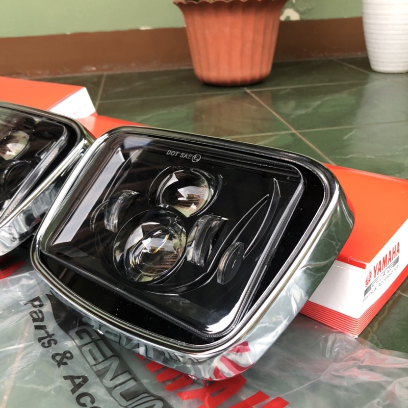 Lampu depan Daymaker Oval Rx King || Batok+Ring Original Yamaha Socket H4/HS1