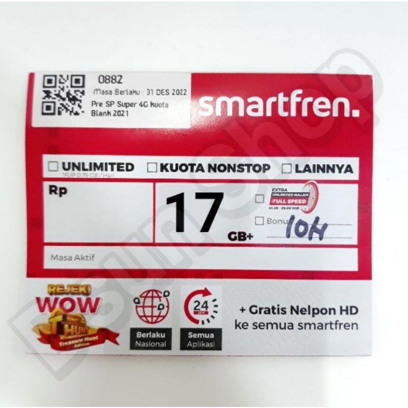 Kartu smartfren 17gb