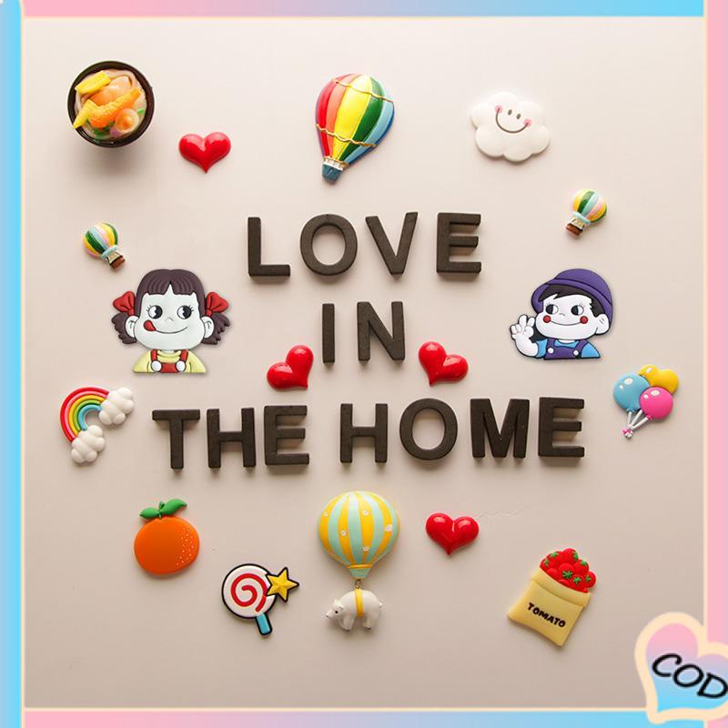 COD❤️Stiker Kulkas Magnet Lucu Kartun Tempelan Tidak Memudar Stiker Magnet Lem Lembut PVC Kreatif-A.one 3D Hiasan Fridge Message Magnetic