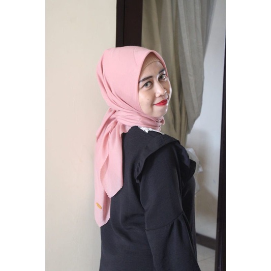 Jilbab doa ibu segiempat  bolak LC / hijab S4 doi label akrilik emas ori