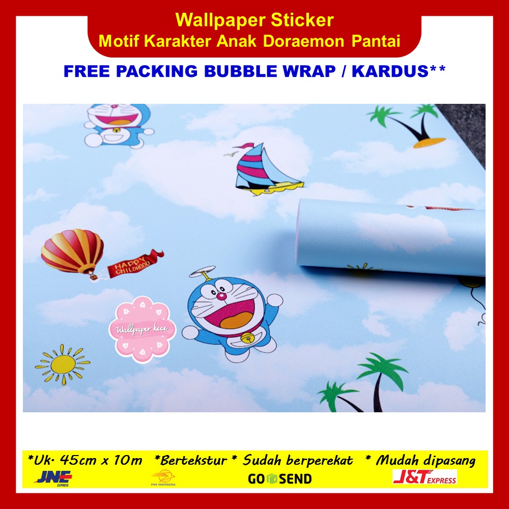 TERMURAH WALLPAPER DINDING STICKER 10M DORAEMON SQUARE WALPAPER