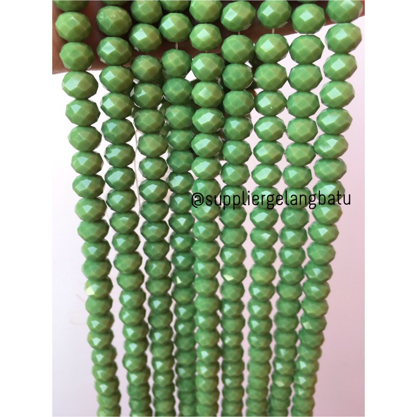 Crystal Ceko Doff 8mm HIJAU GREEN Aksesori Beads Manik Donat Rondelle Top Aksesoris supplier grosir