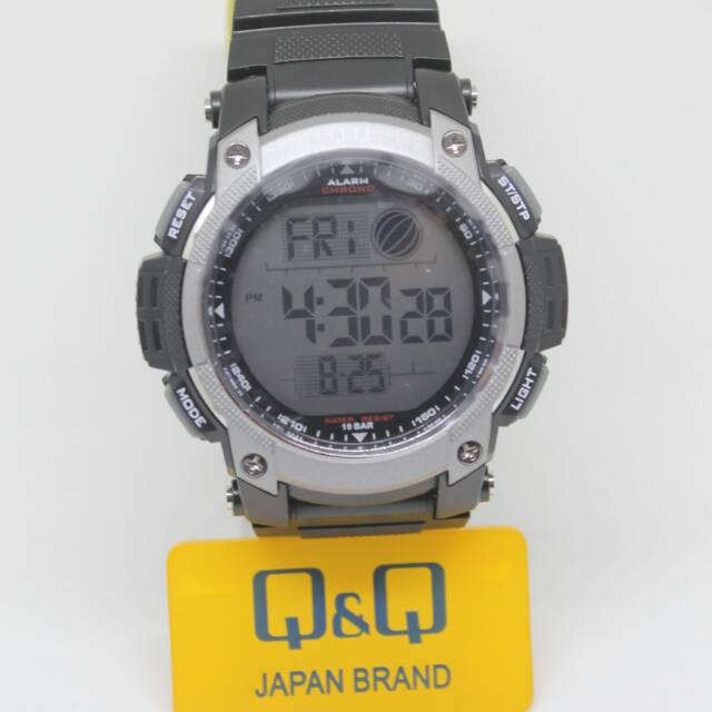 Jam Tangan Cowok Pria QQ Q&Q Digital M119J002Y Warna Hitam Tali Rubber