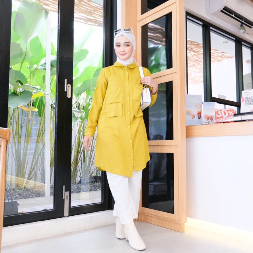 (RPA) TUNIK SHEARA KEMEJA BLOUSE ATASAN WANITA RAYON