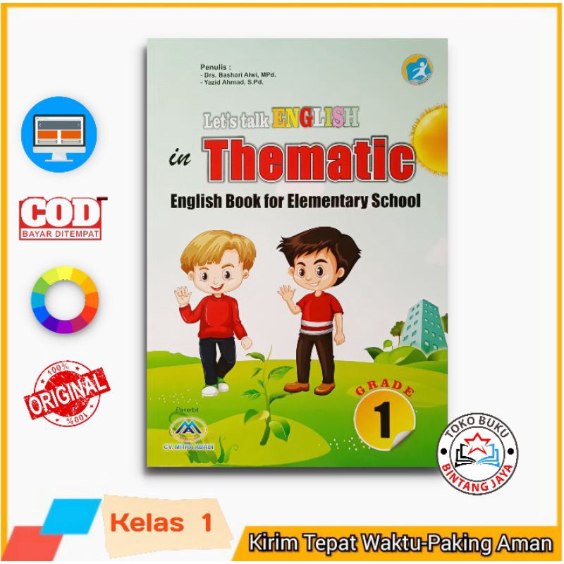 Buku Bahasa Inggris Kelas 1 - Lets Talk English In Thematic Kelas 1 Kurikulum 2013