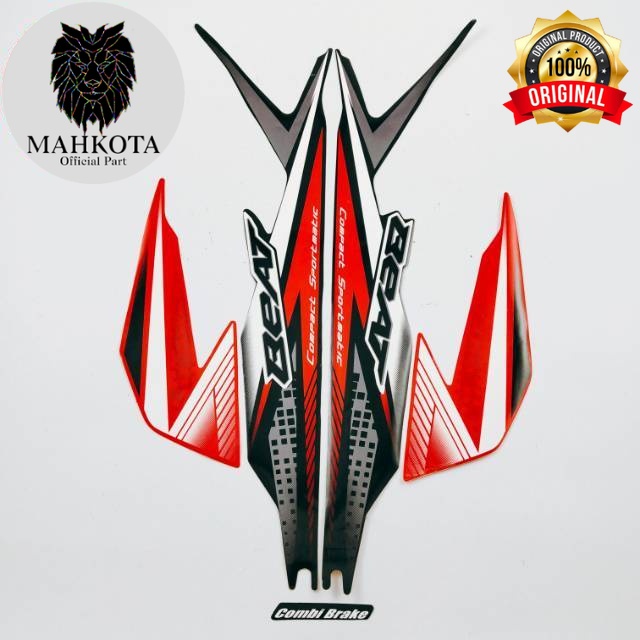 Original Asli Striping Stiker Polet list motor honda beat fi sporty 2020 hitam merah stiker list mot
