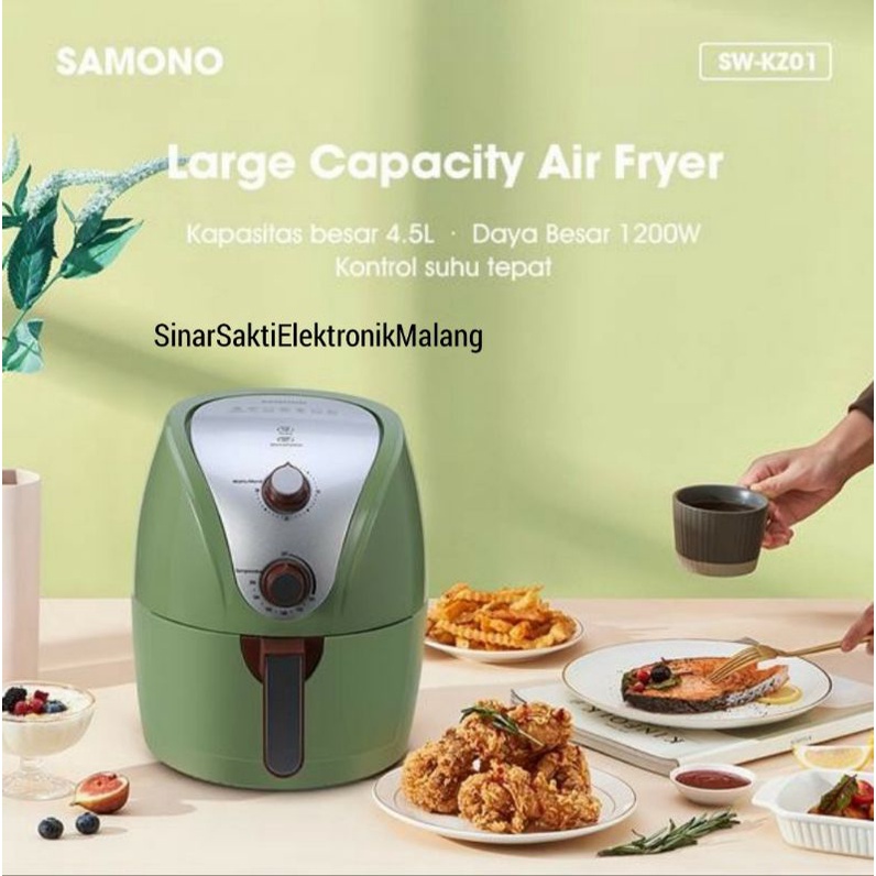 Samono Air Fryer Mesin Penggorengan Tanpa Minyak Garansi Resmi 4.5L