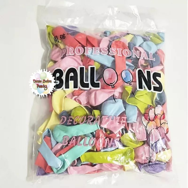 Balon Latex Macaron / Balon Warna Pastel 5 inch Per Pack (100pcs)