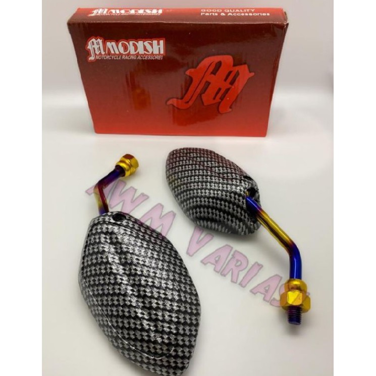 Spion Motor Model Beat Carbon Tangkai Pendek/Mini Two Tone Baet,Vario