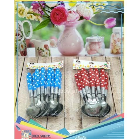 Sendok makan garpu polkadot set 12pcs