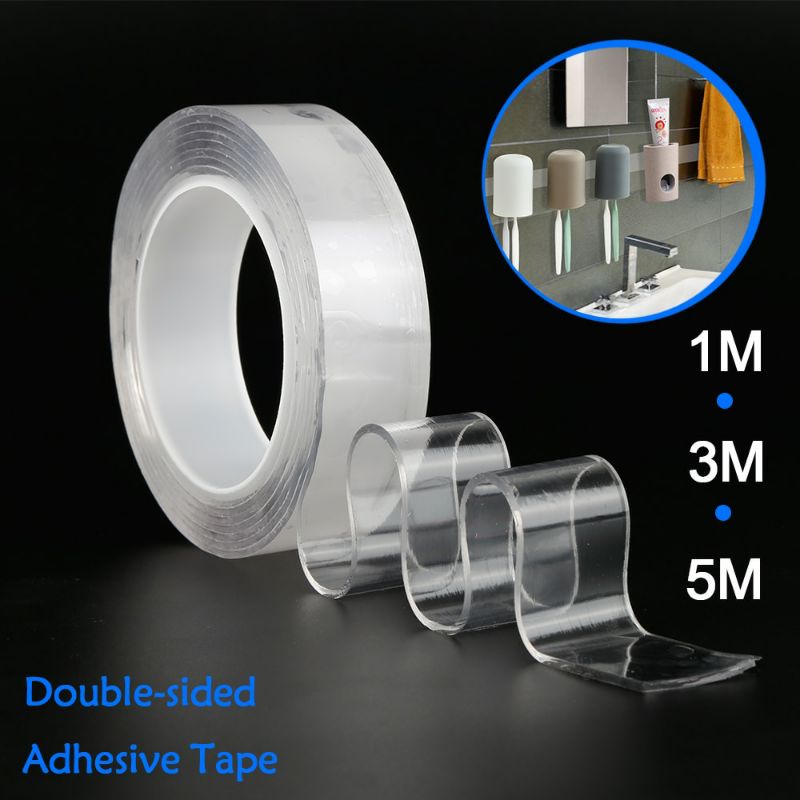 Double Tape Perekat Transparant 1m 3 m 5m 