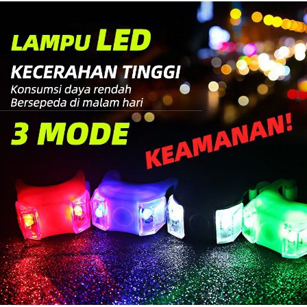 [2 Biji- Sepasang] Lampu Sepeda Gowes LED Depan Belakang