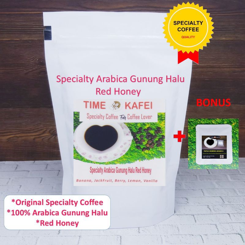 

KOPI GUNUNG HALU RED HONEY ARABIKA SPECIALTY GRADE 1 (200g) BIJI/GILING MEDIUM +BONUS SPECIALTY 10g