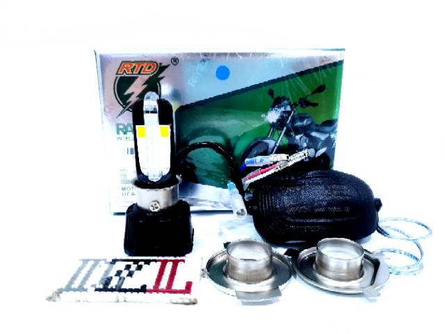 lampu utama motor led rtd 4 sisi m02k 40 watt drl biru h6 h4 hs1 ac dan dc-1