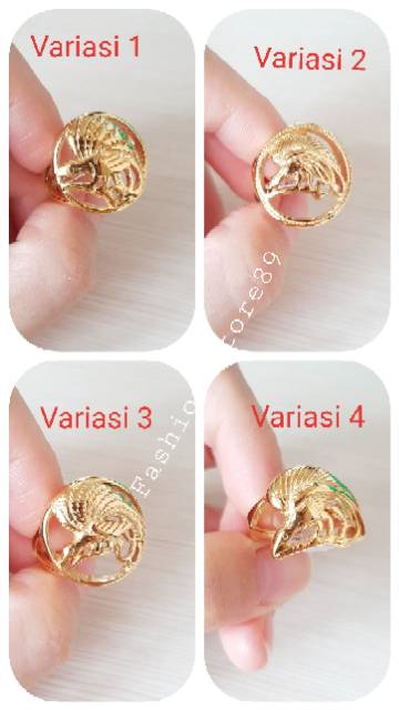 Cincin Import emas Titanium Motif Burung Cendrawasih / cincin fashion import cendrawasih